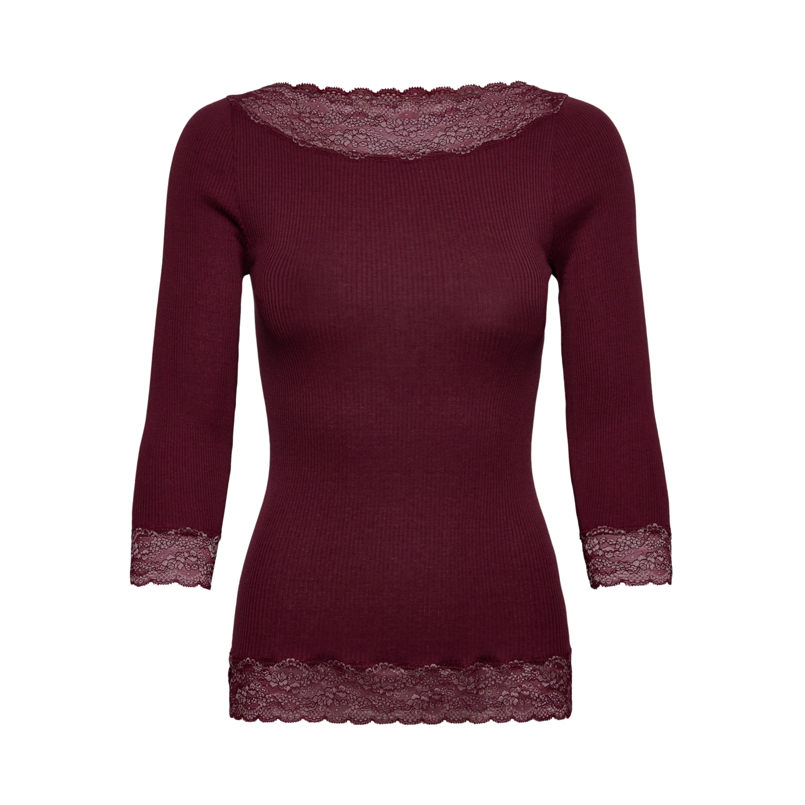 Rosemunde Beatha silk lace t-shirt Tawny port