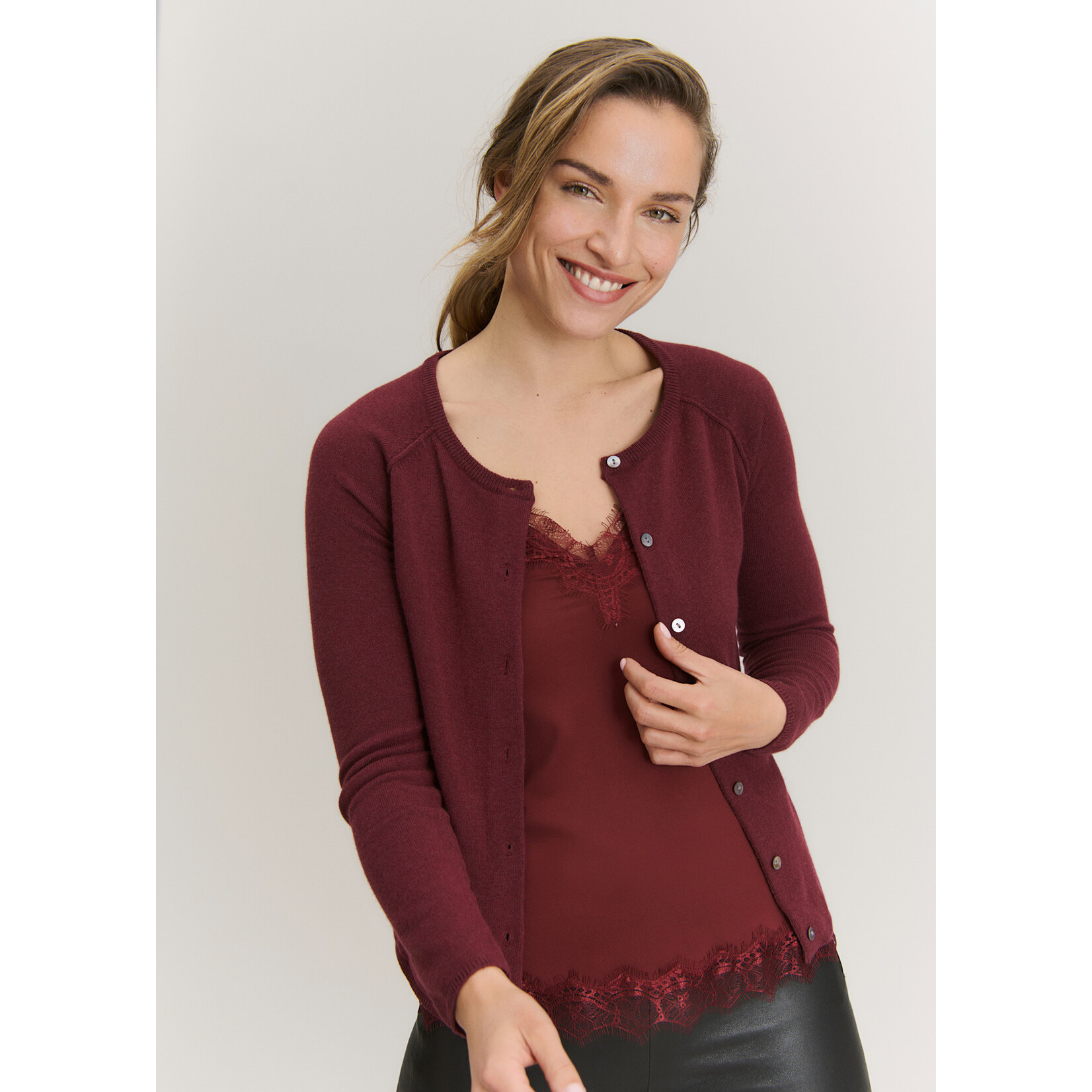 Rosemunde Laica cashmere cardigan Tawny port
