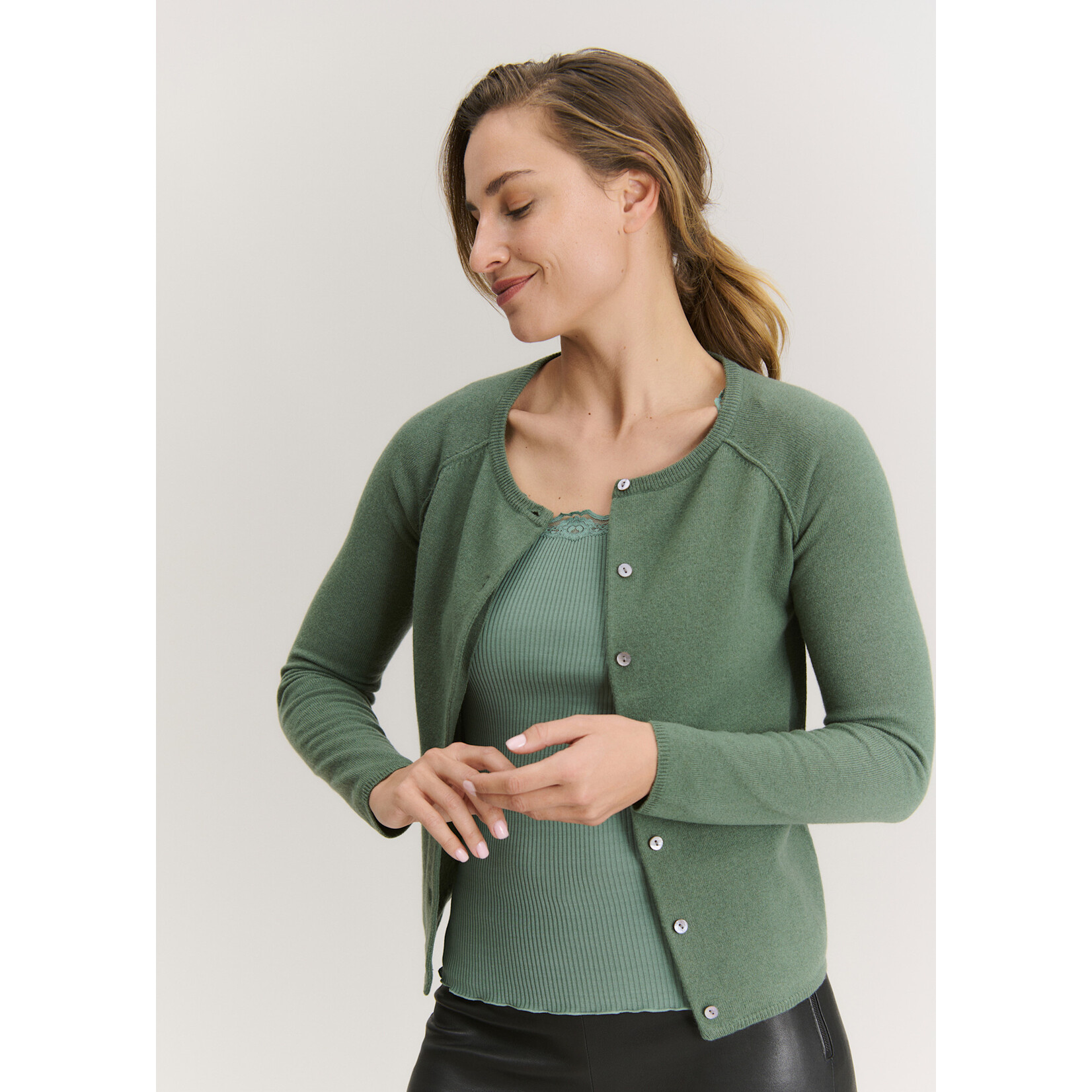Rosemunde Laica cashmere cardigan Laurel wreath