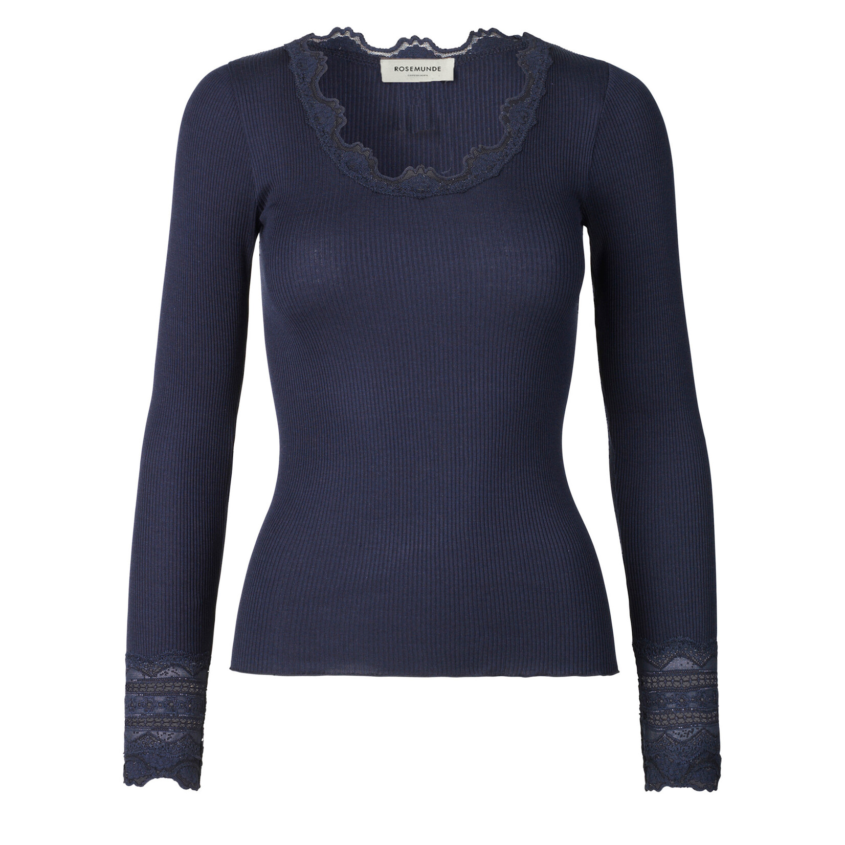 Rosemunde Benita silk lace t-shirt Navy