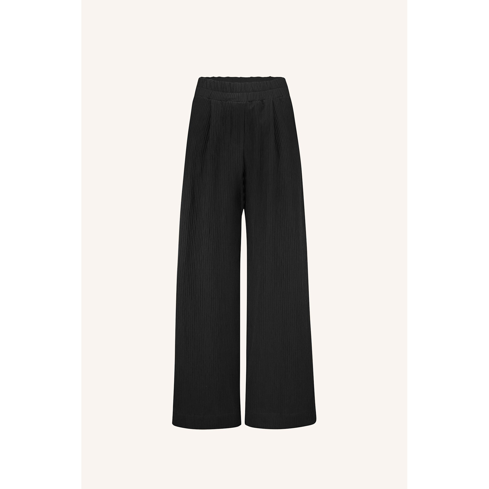 By-Bar Benji structure stripe pants Jet black