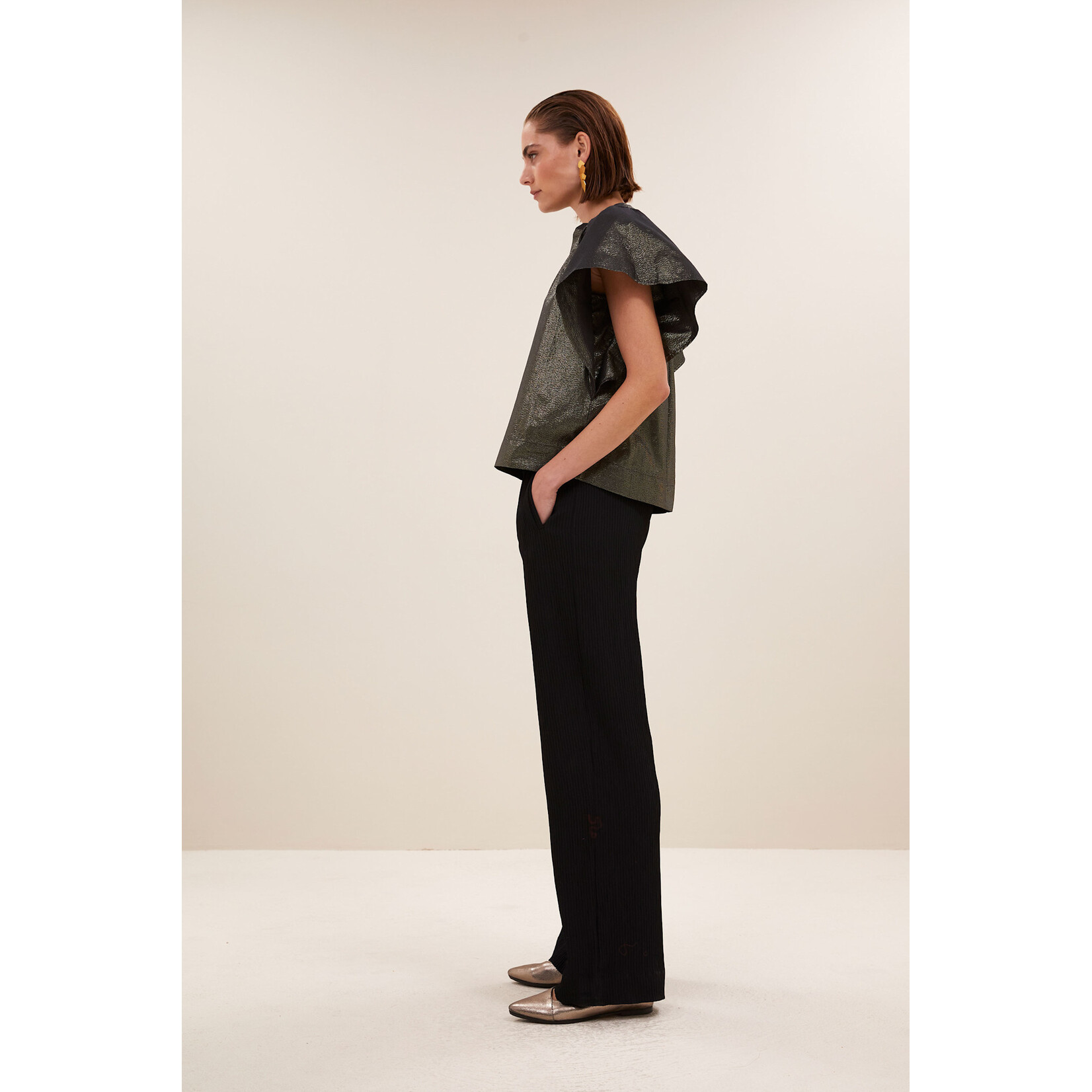 By-Bar Vina metallic blouse Gold