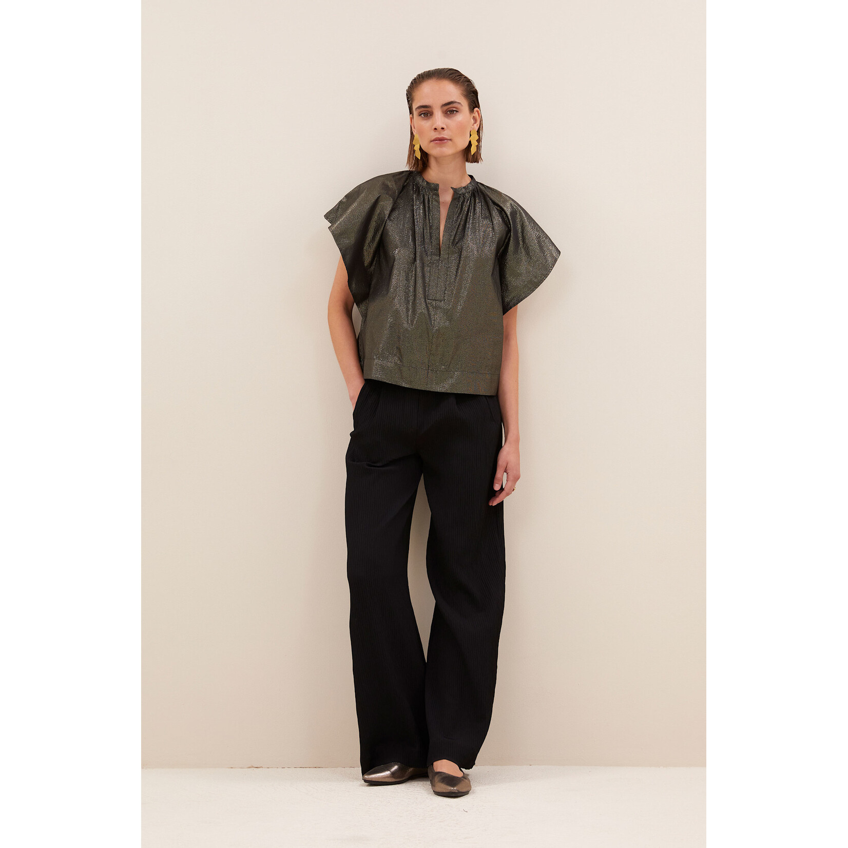 By-Bar Vina metallic blouse Gold