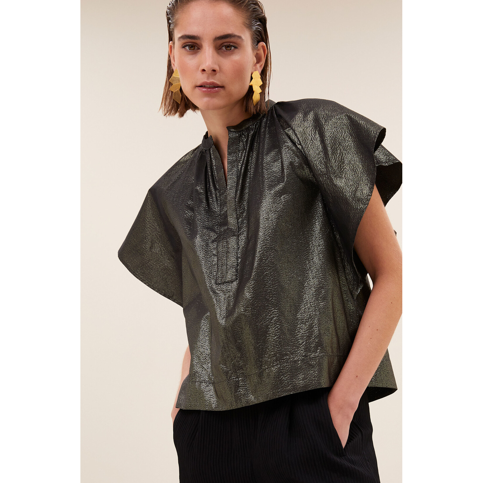 By-Bar Vina metallic blouse Gold