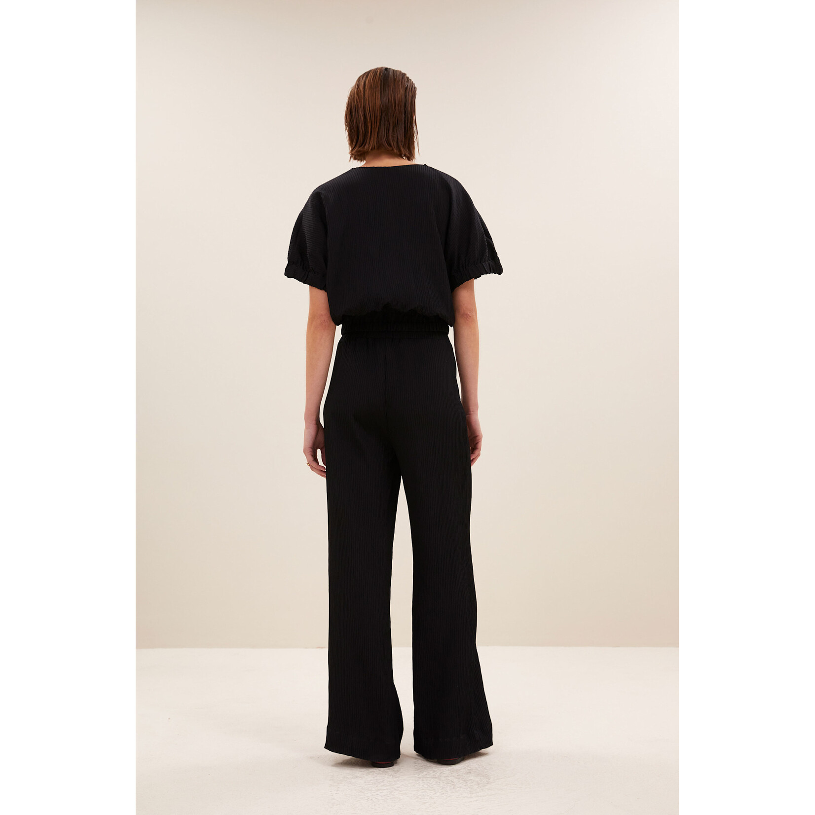 By-Bar Mabel structure stripe blouse Jet black