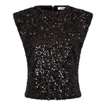 Co'couture Roslyn sequin top Black