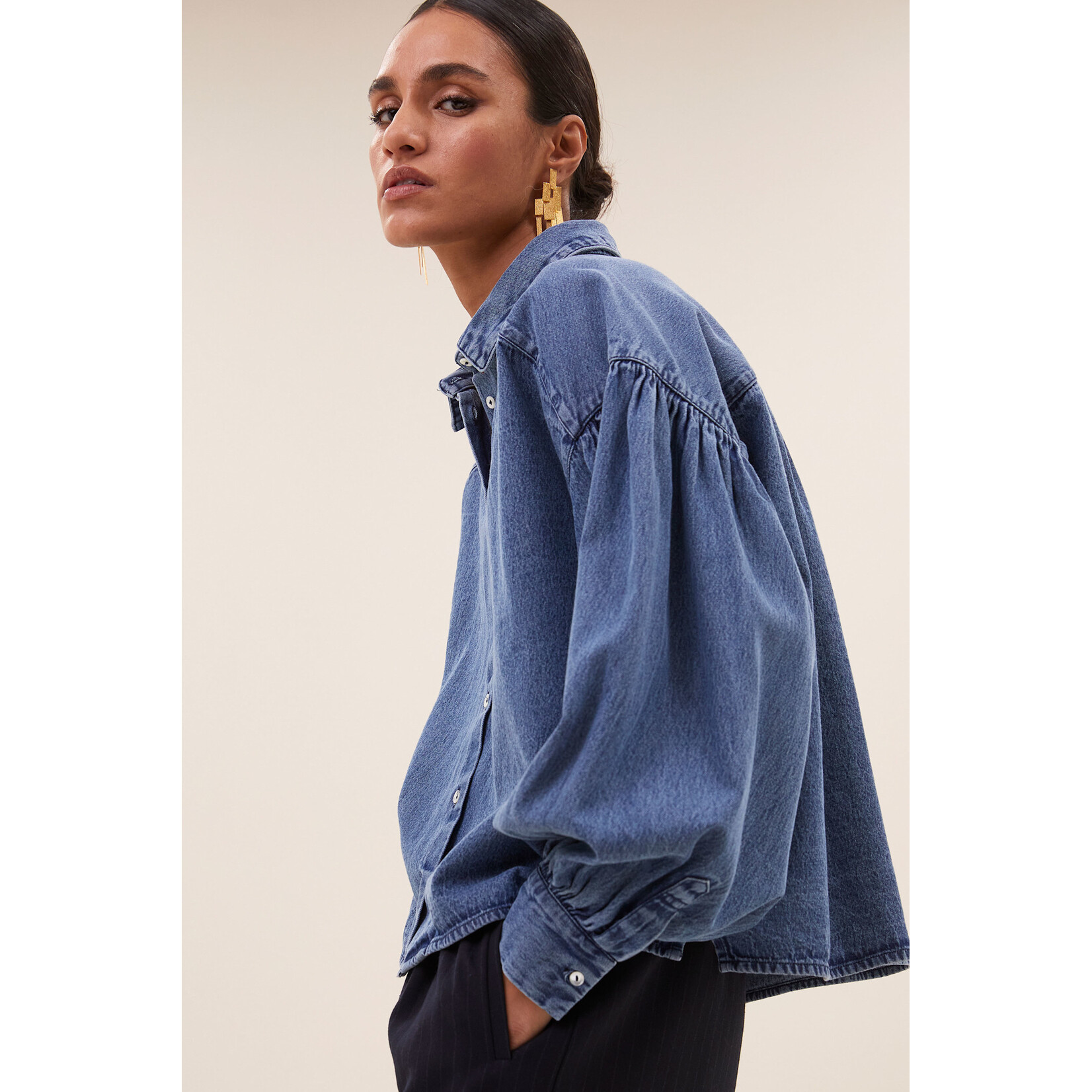 By-Bar Sarah short denim blouse