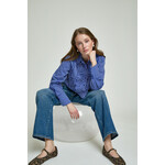 Minus Kesia cropped shirt Bright cobalt blue