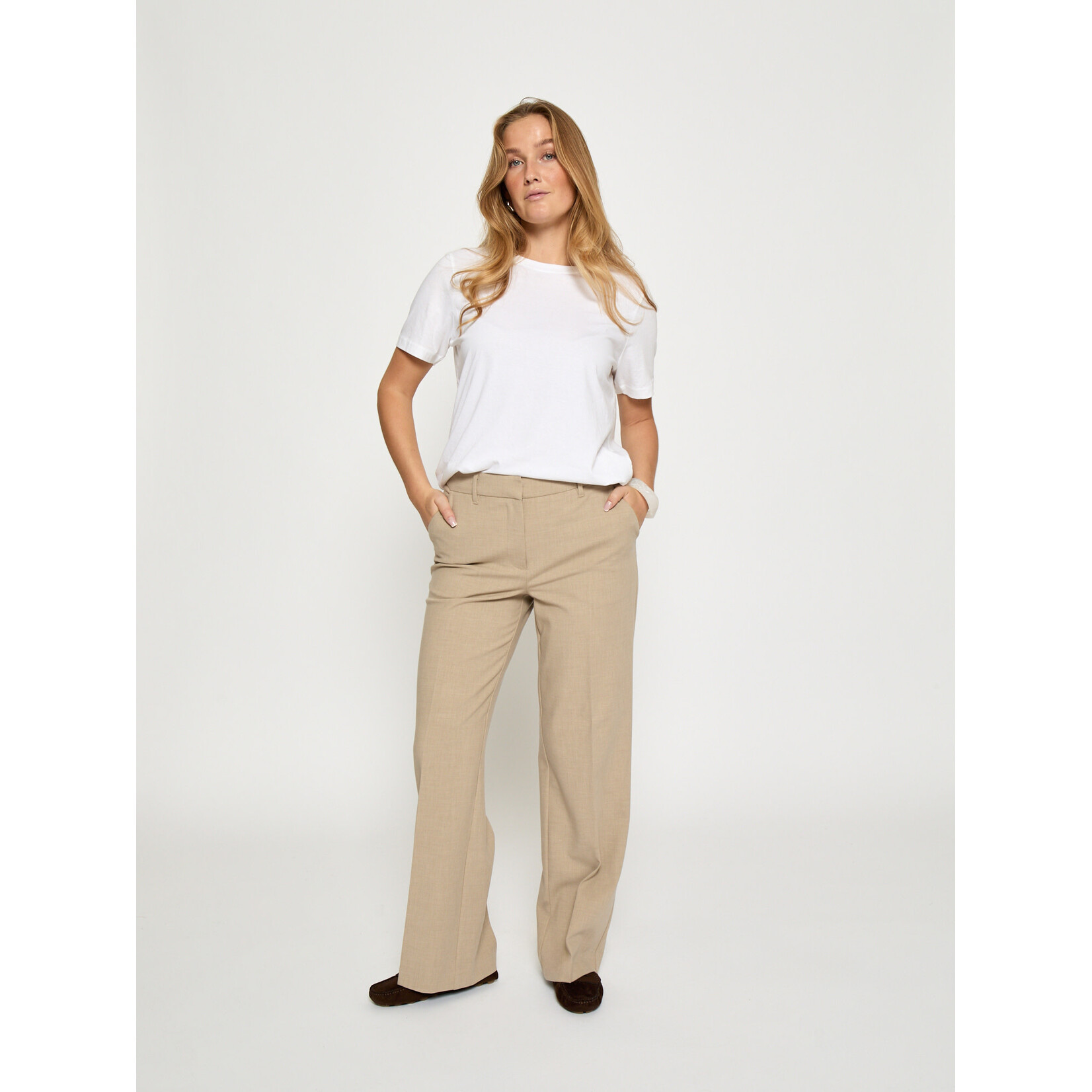 Minus Welma mid waist pant Sand gray