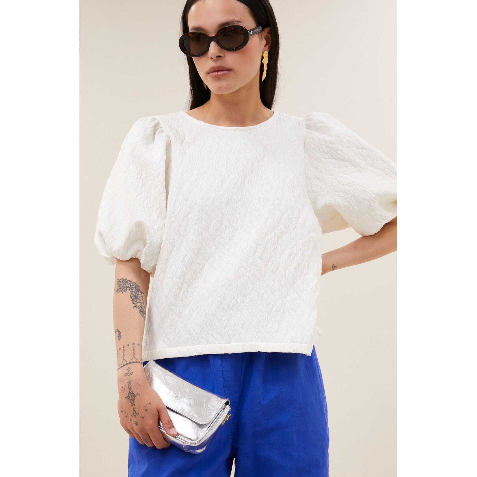 By-Bar Jet cheetah blouse Off white