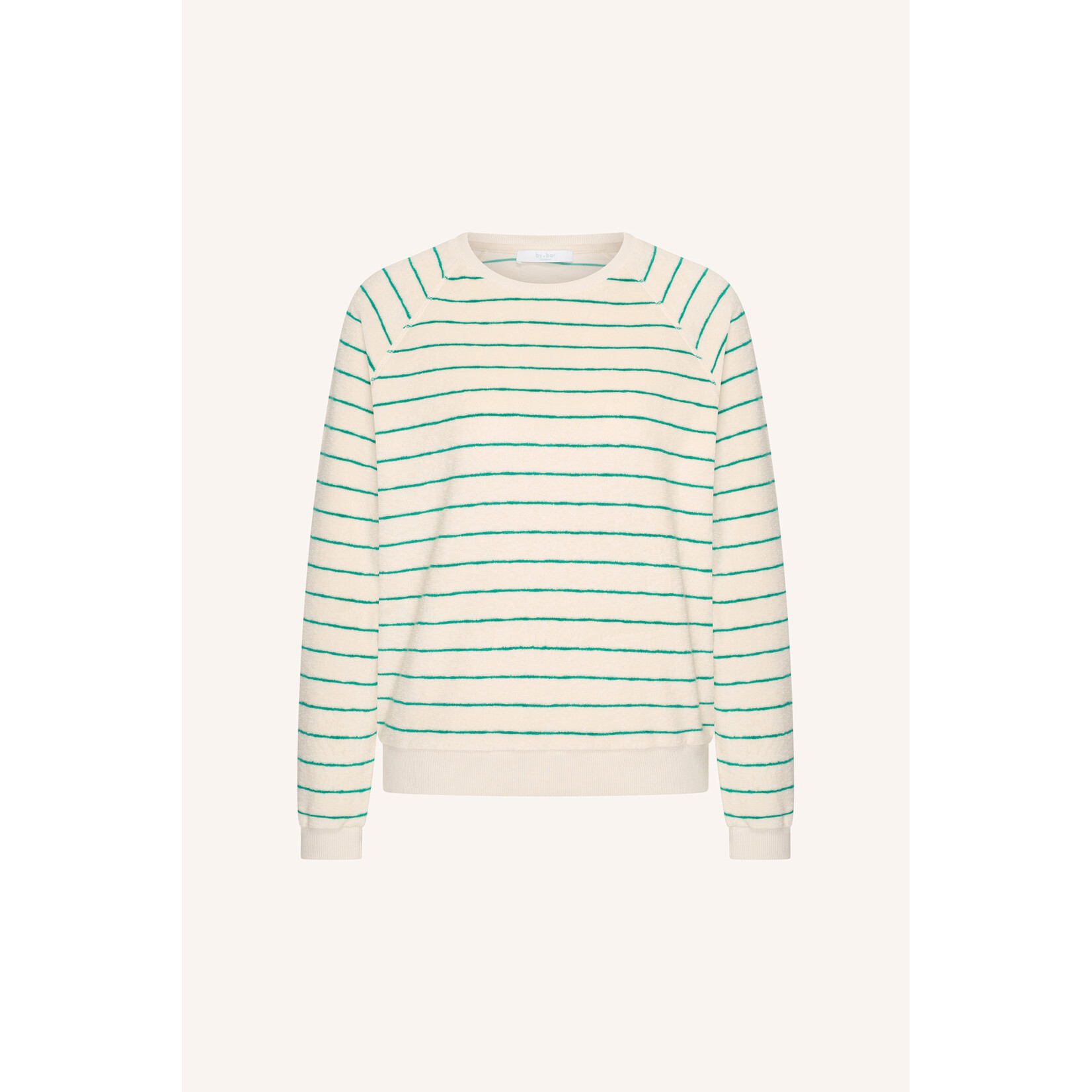 By-Bar Bonne slub sweater Green lake stripe