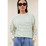 By-Bar Bonne slub sweater Green lake stripe
