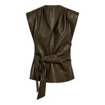 Co'couture Gitt pleat top Dark brown