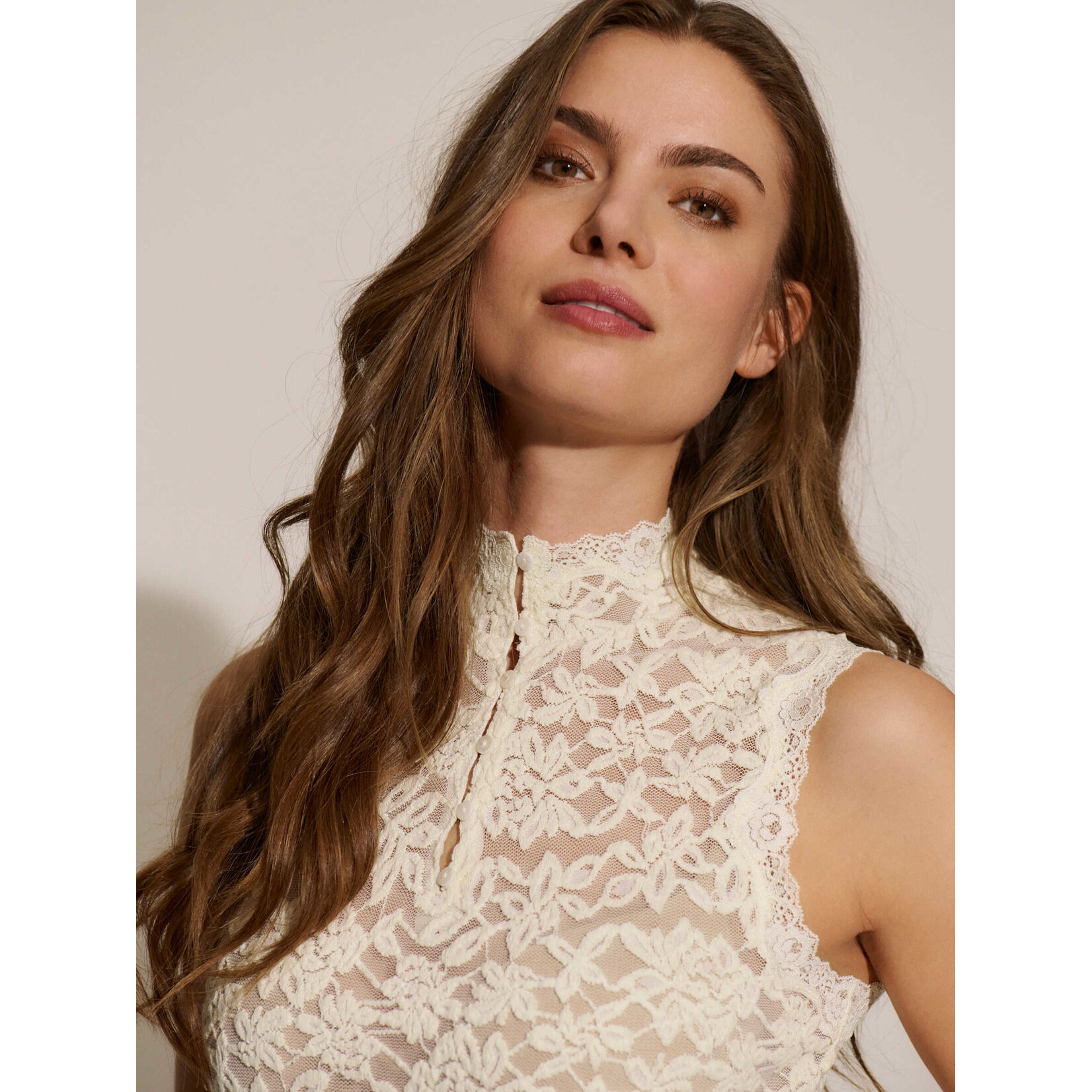 Rosemunde Delicia lace top Ivory