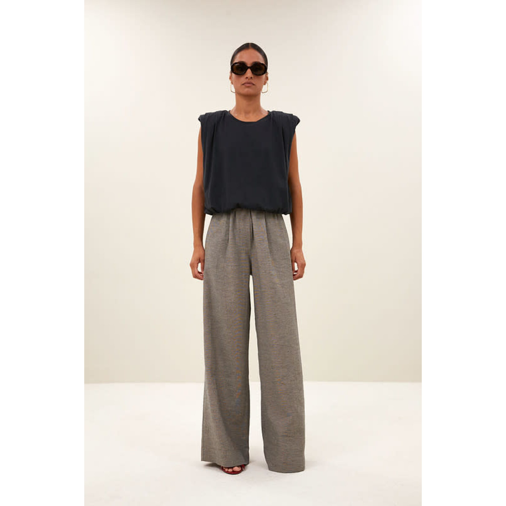 By-Bar Benji melange pants Charcoal melee