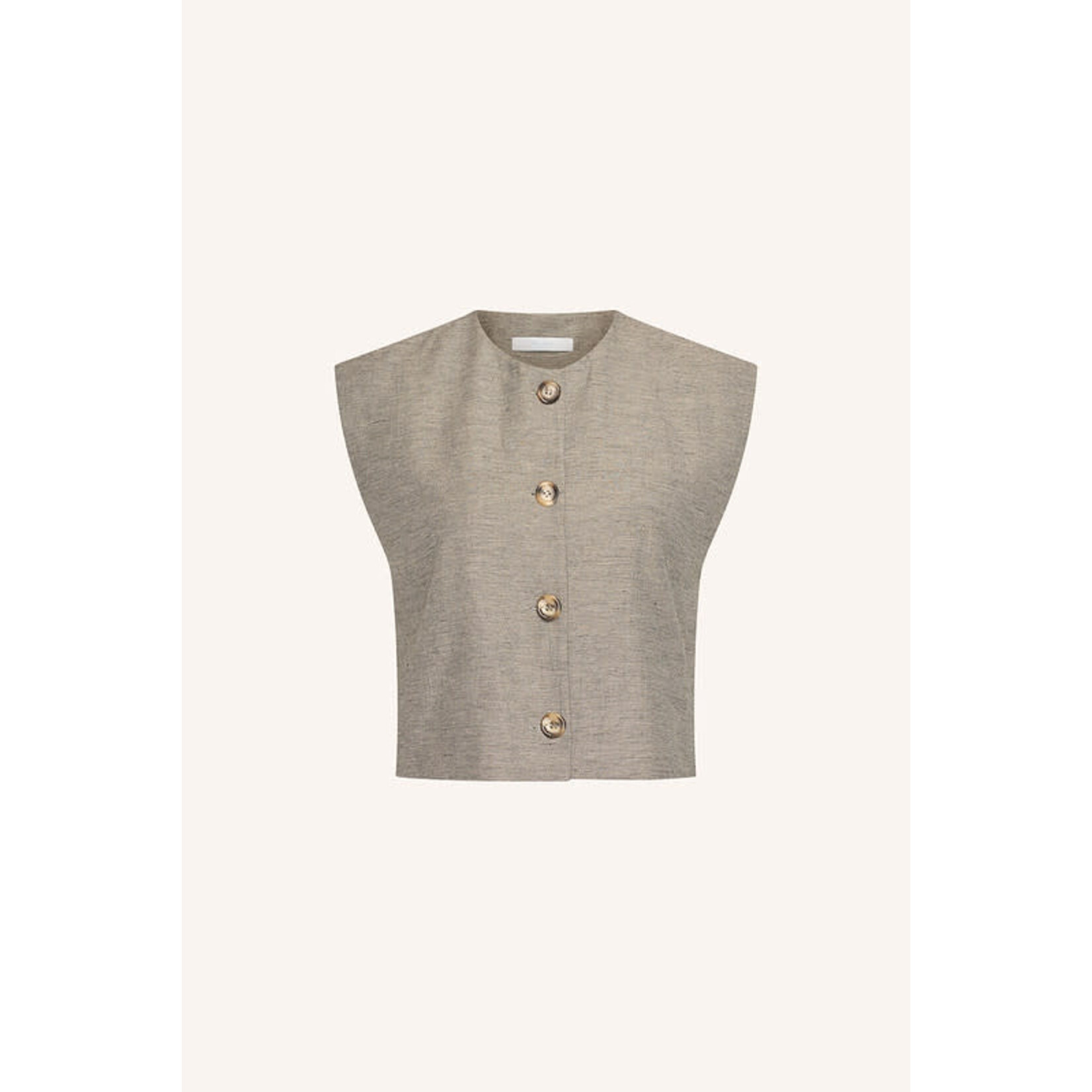 By-Bar Nora melange gilet Charcoal melee