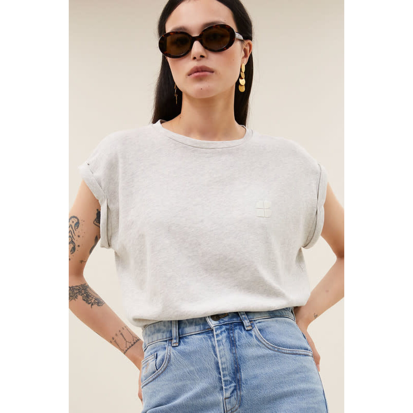 By-Bar Tobi flame logo top Light grey melee