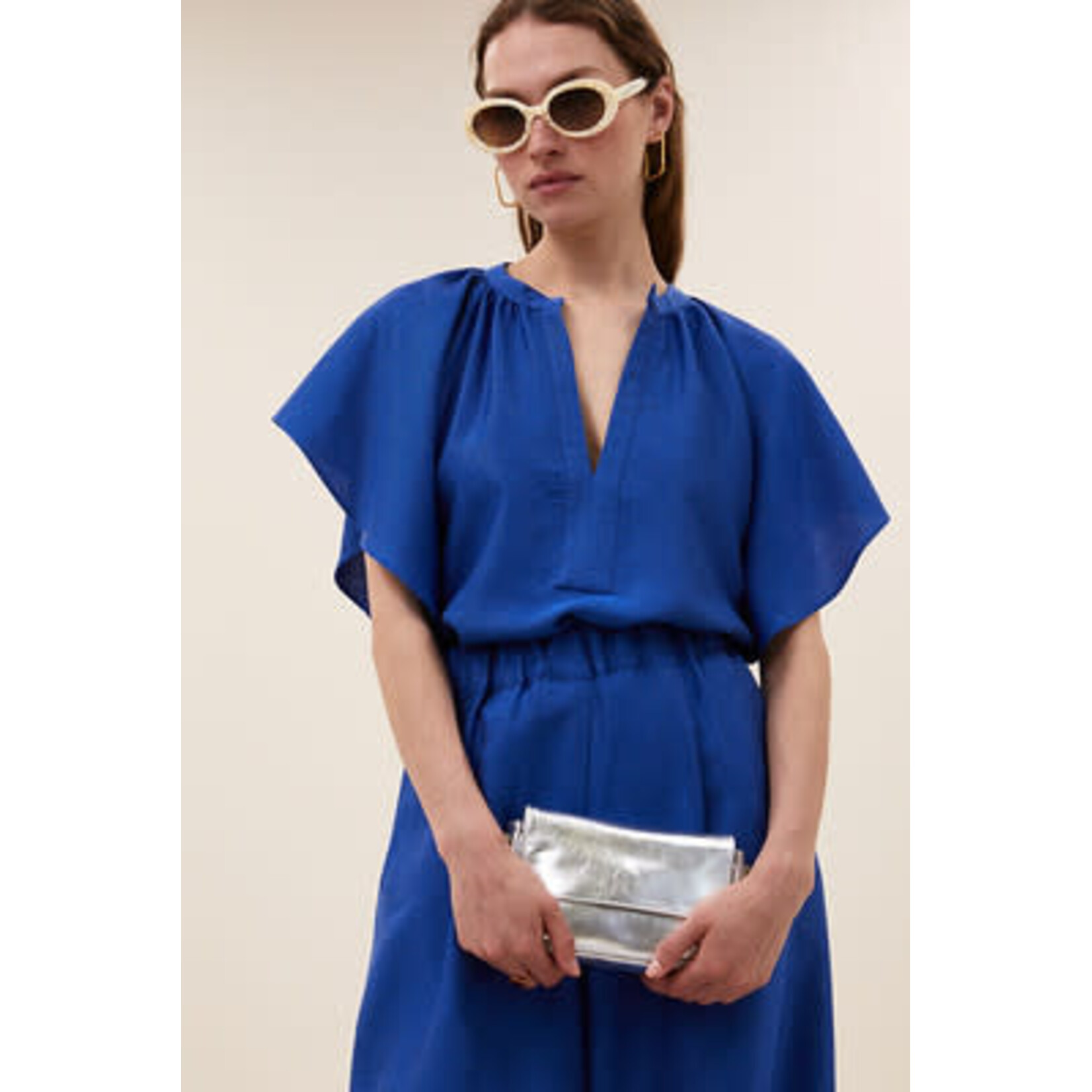 By-Bar Vina gloss blouse Kingsblue