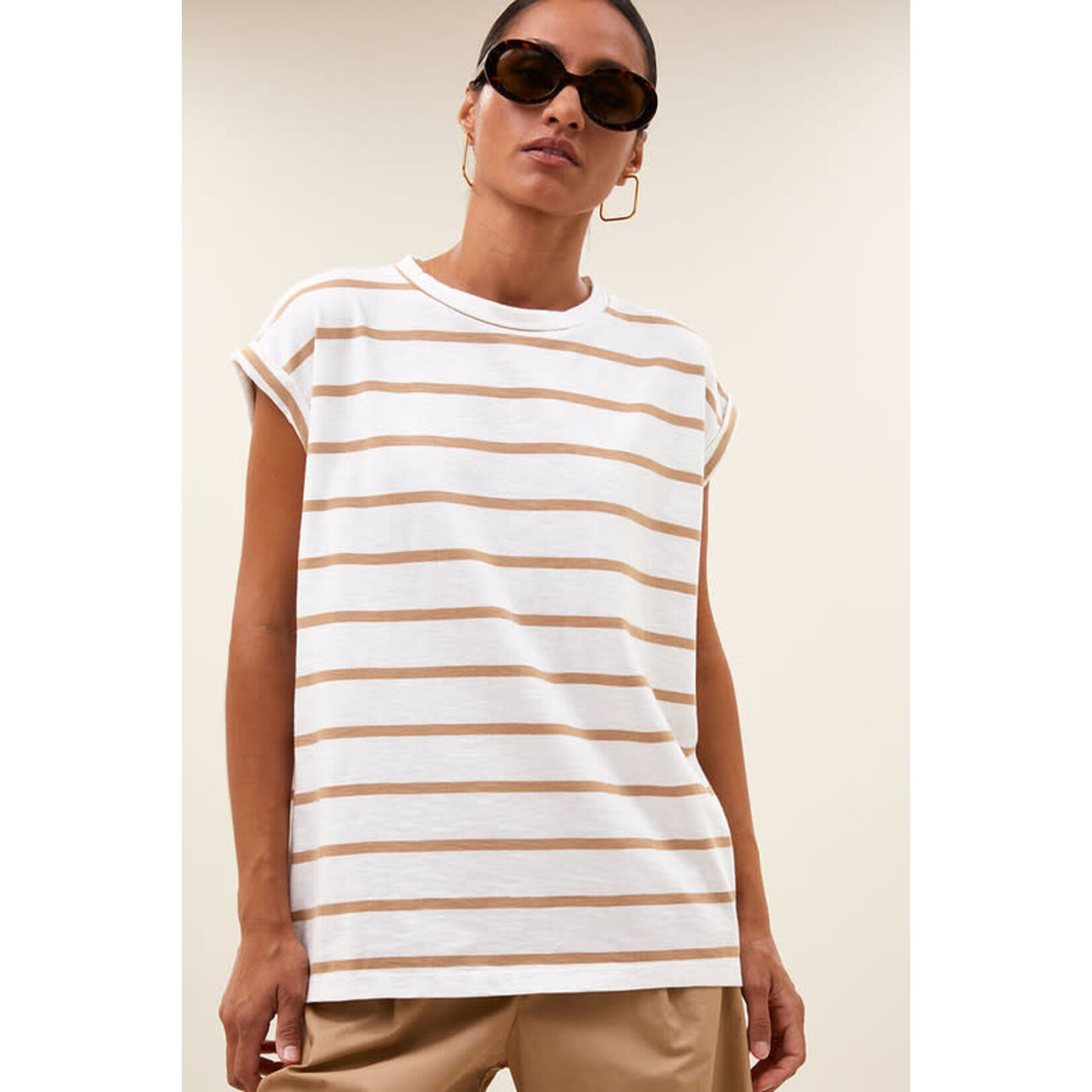By-Bar Tobi heavy flame stripe top Desert stripe