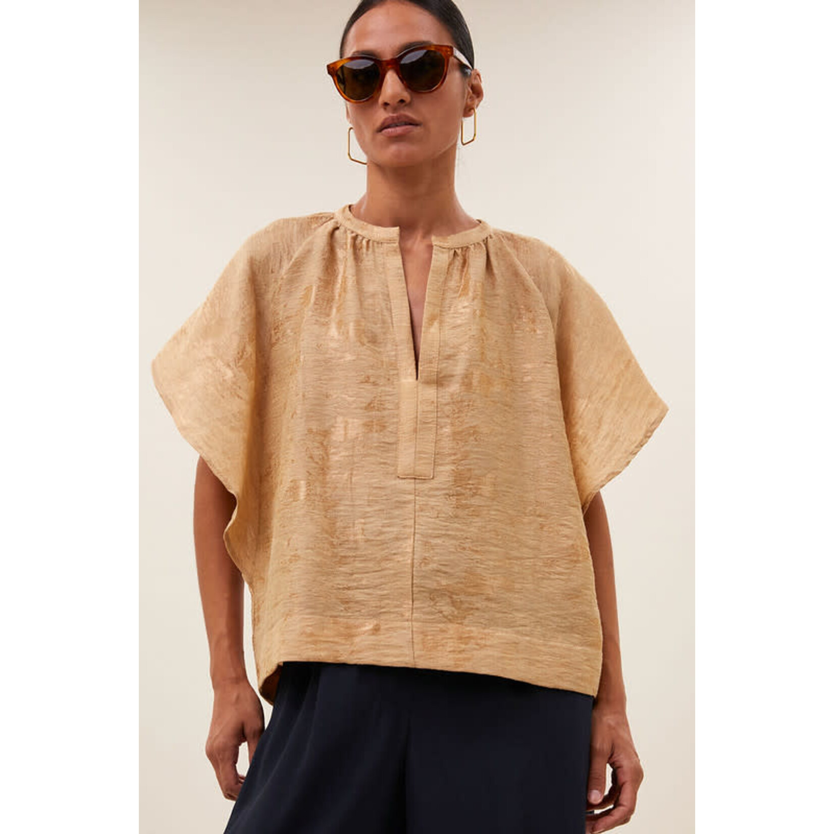 By-Bar Vina jacquard blouse Desert