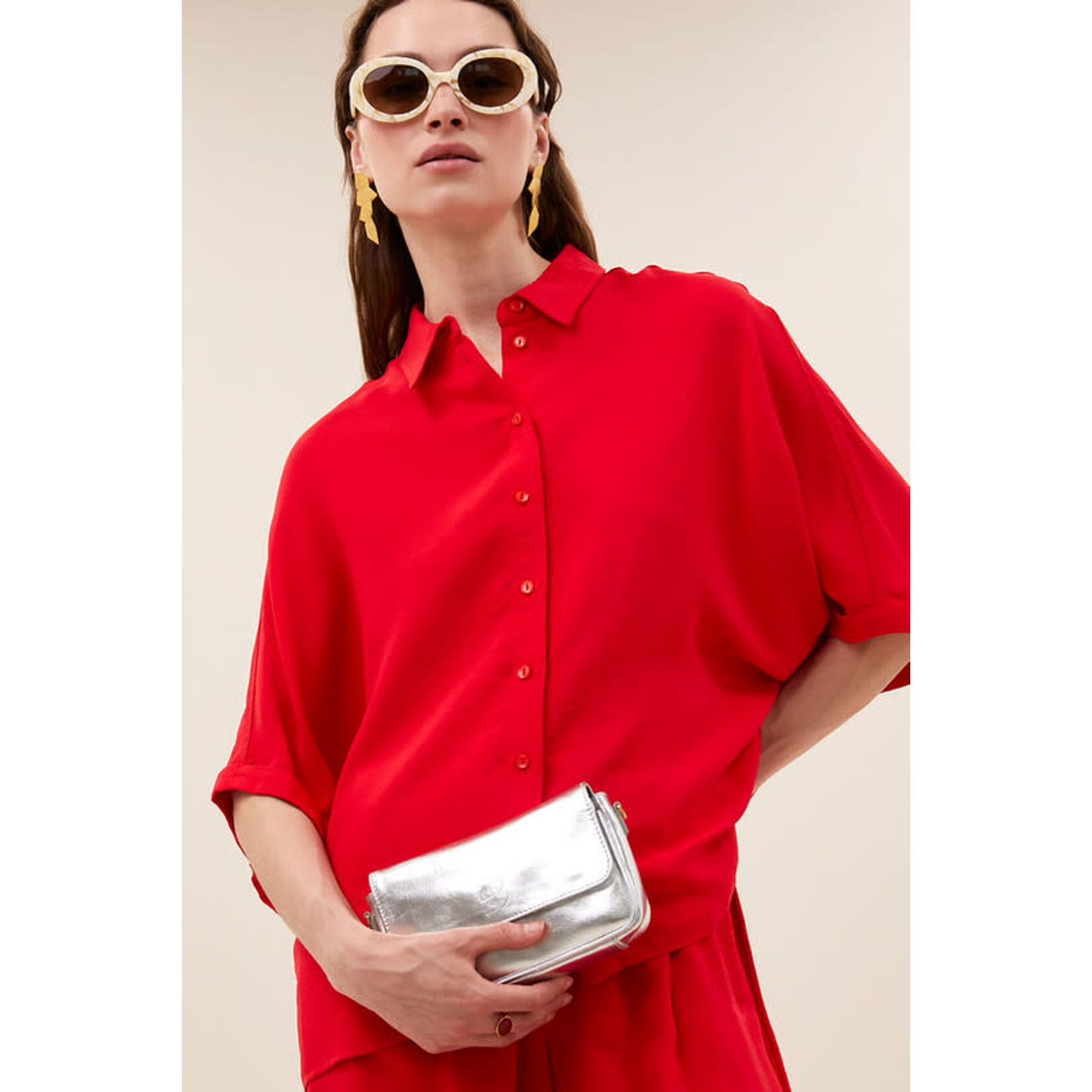 By-Bar Sunny satin stripe blouse Lollipop