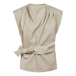 Co'couture Gitt pleat top Bone