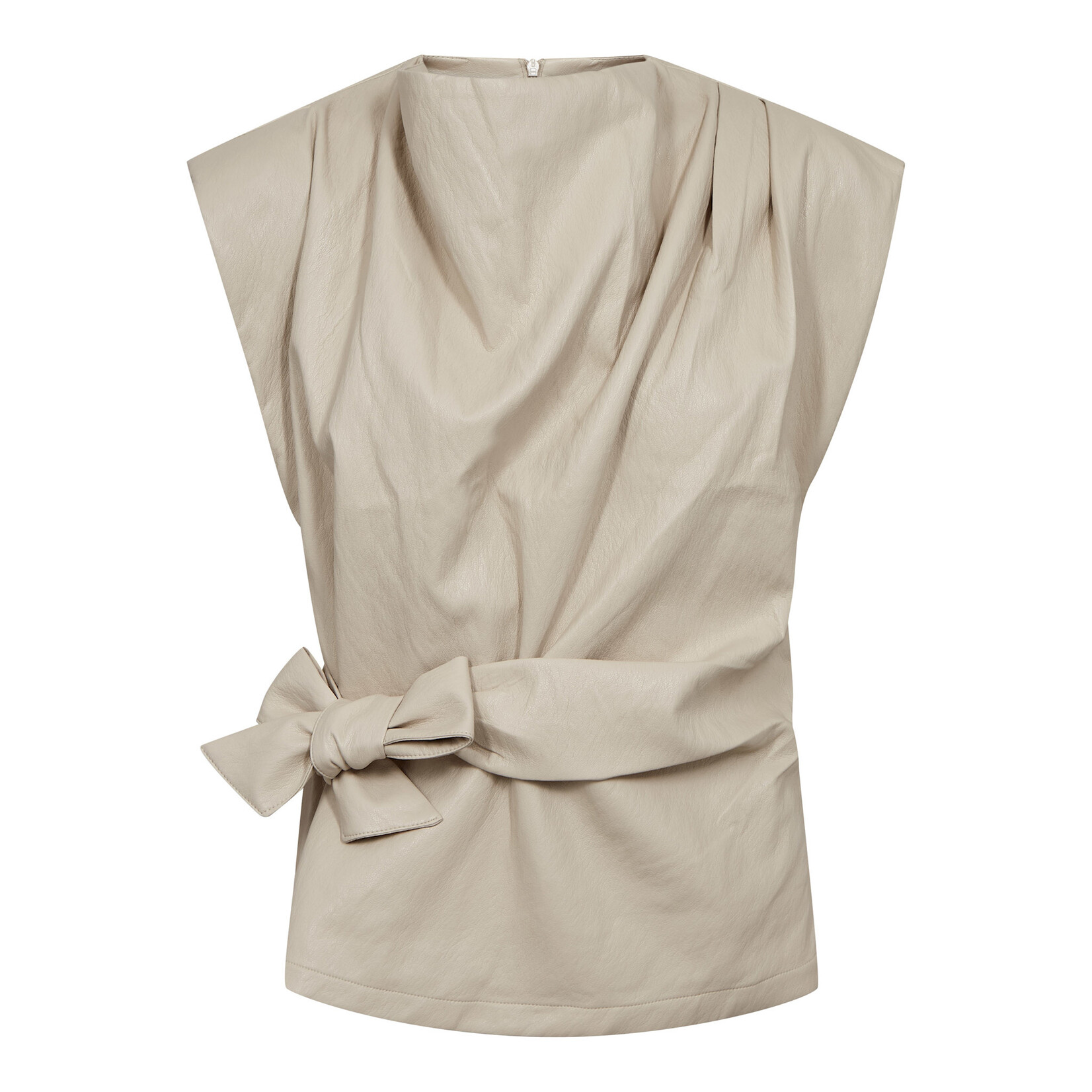 Co'couture Gitt pleat top Bone