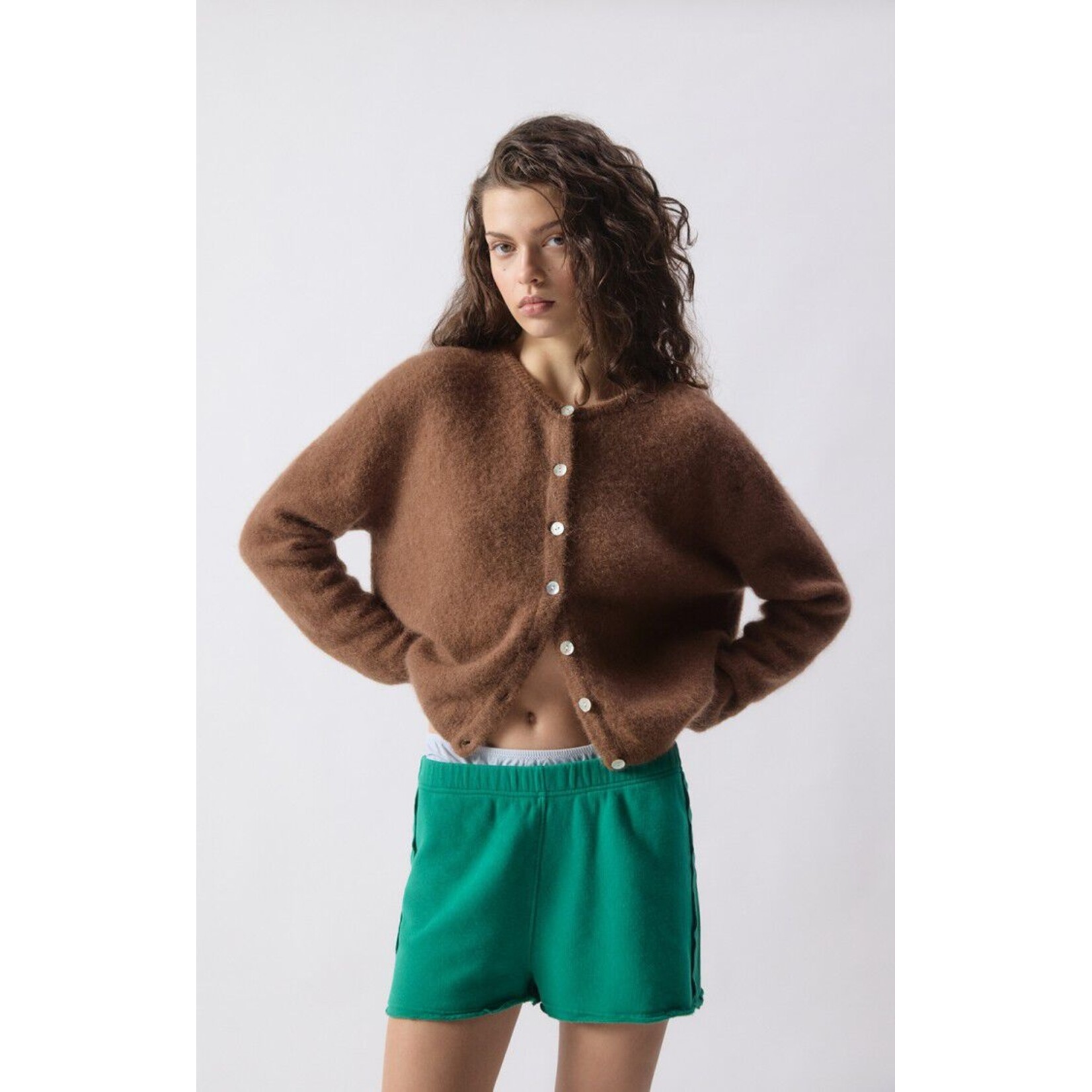 American Vintage Vitow cardigan Chocolate chine