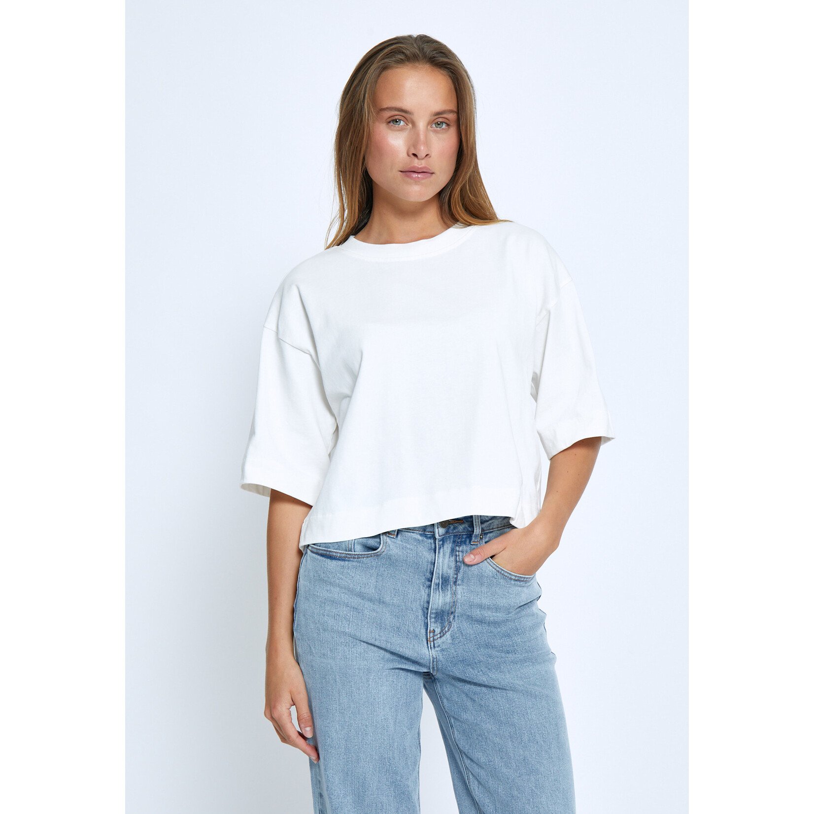 Minus Gamma cropped t-shirt Cloud dancer