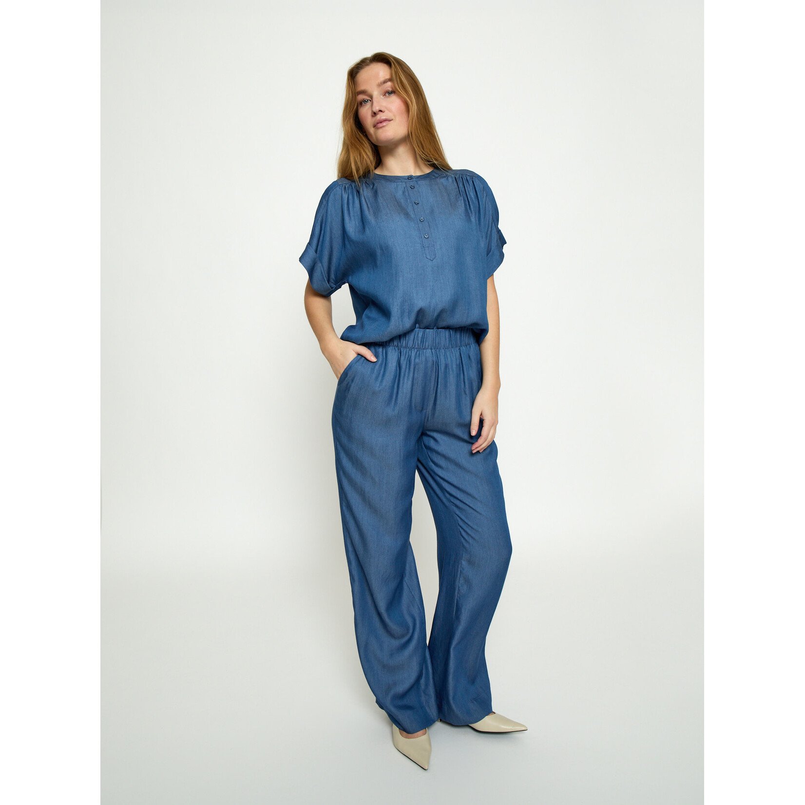 Minus Mirja mid waist pant Mid blue