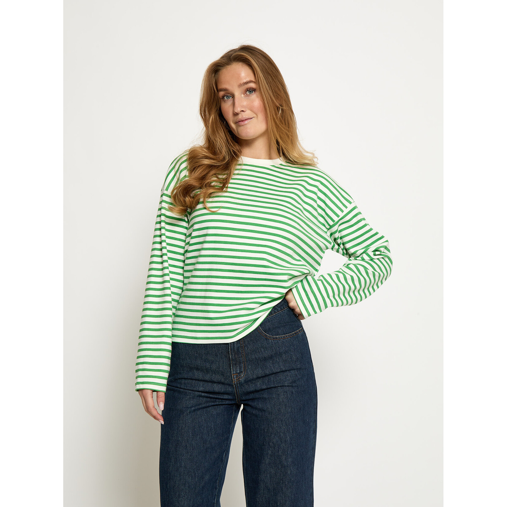 Minus Denisa striped long sleeve Greenbriar