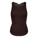 Co'couture Claire rib tank top Dark brown