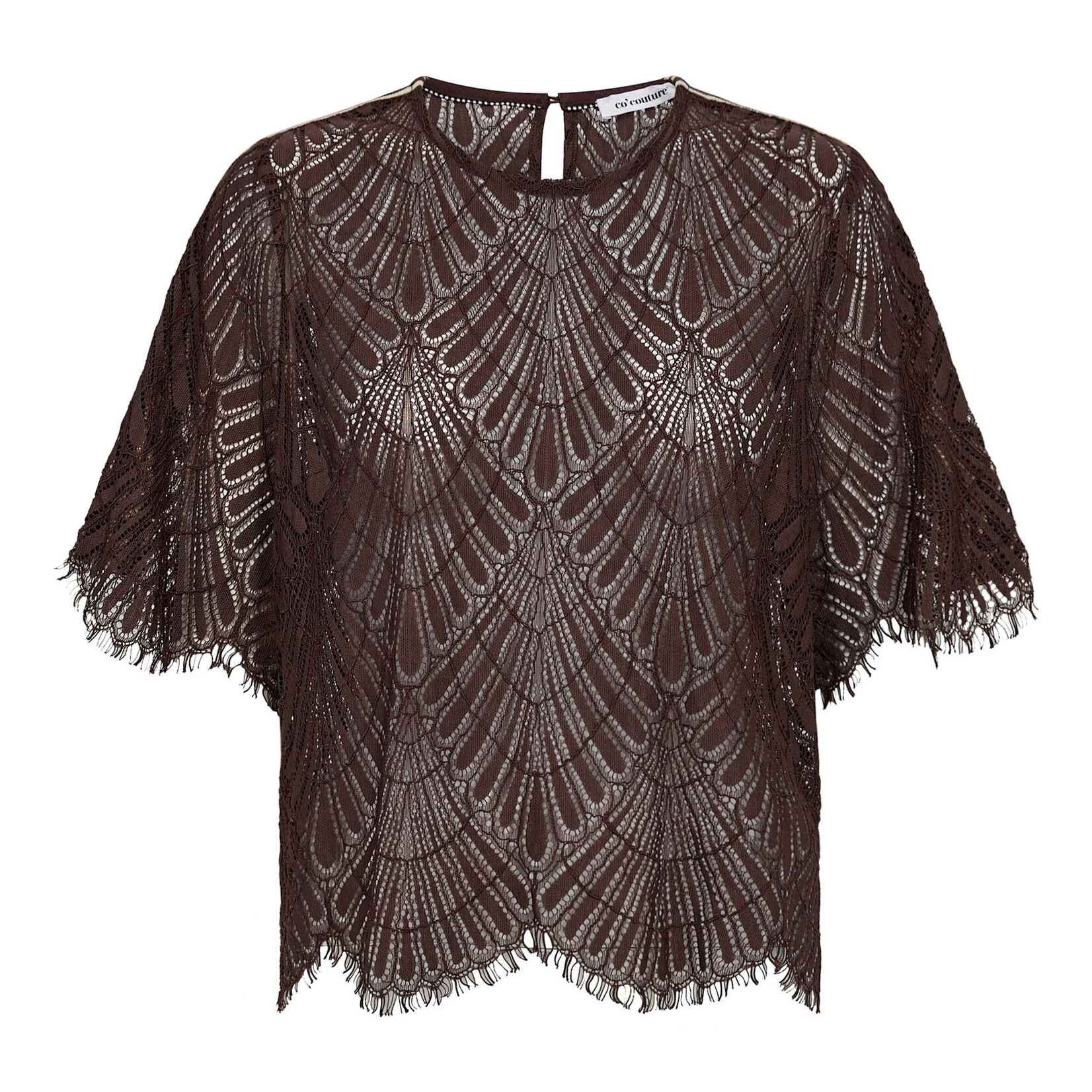 Co'couture Leti lace blouse Dark brown