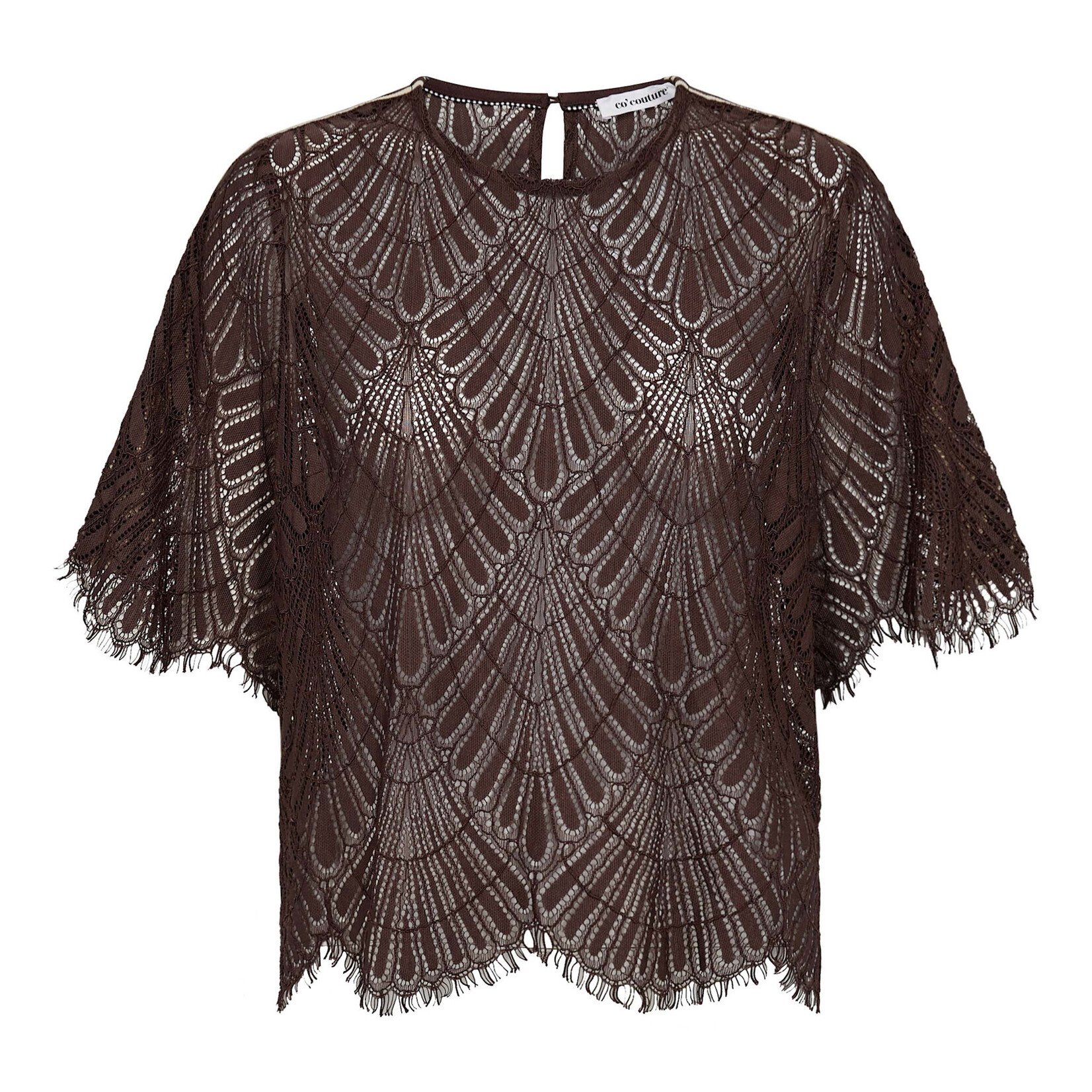 Co'couture Leti lace blouse Dark brown