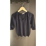 Azora v-neck fine knit 3/4 sleeve Marine