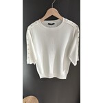 Nena button sleeve knit sweater Off white