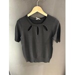 Mila fancy lurex 3/4 sleeve Black