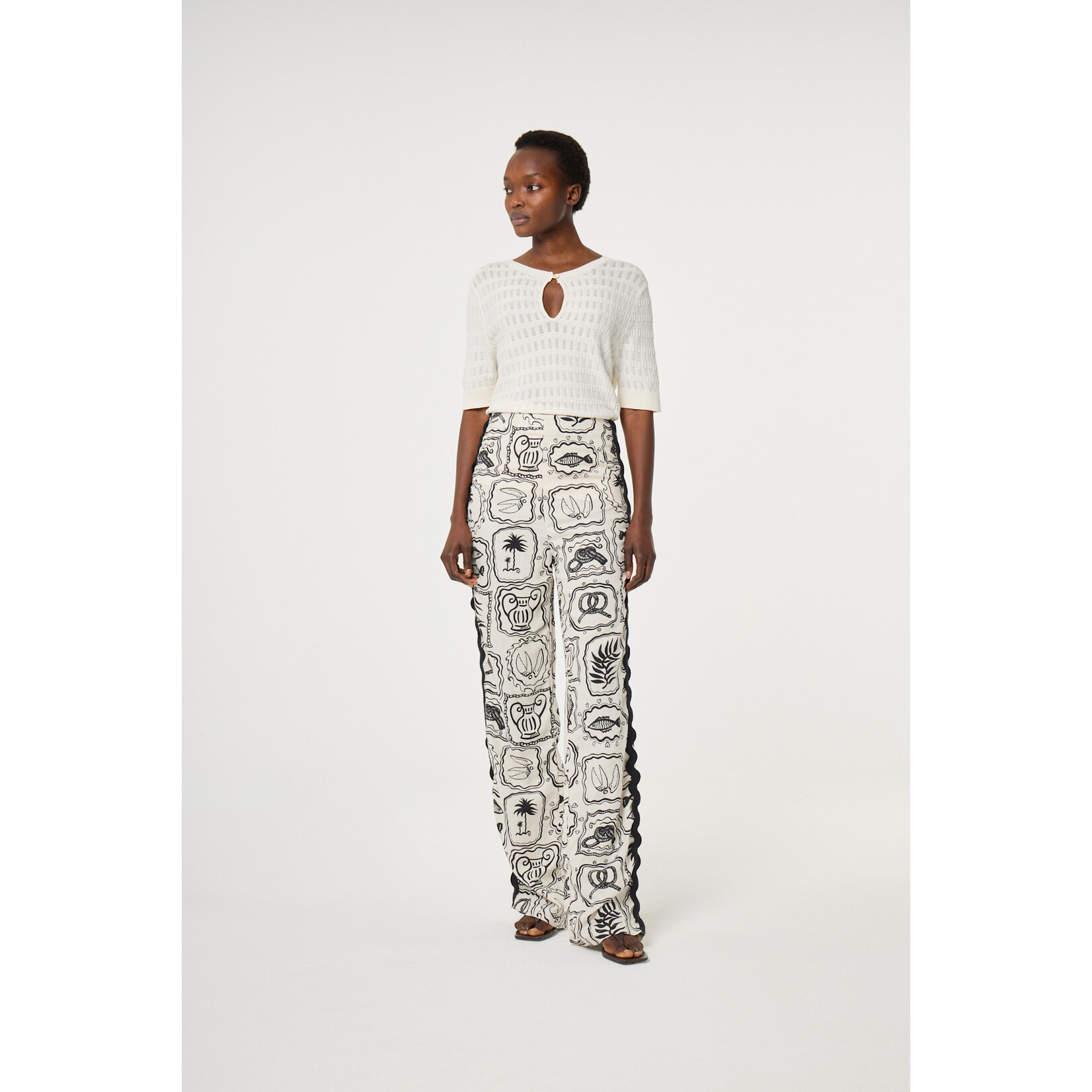 Fabienne Chapot Guicho trousers Cosy white/black