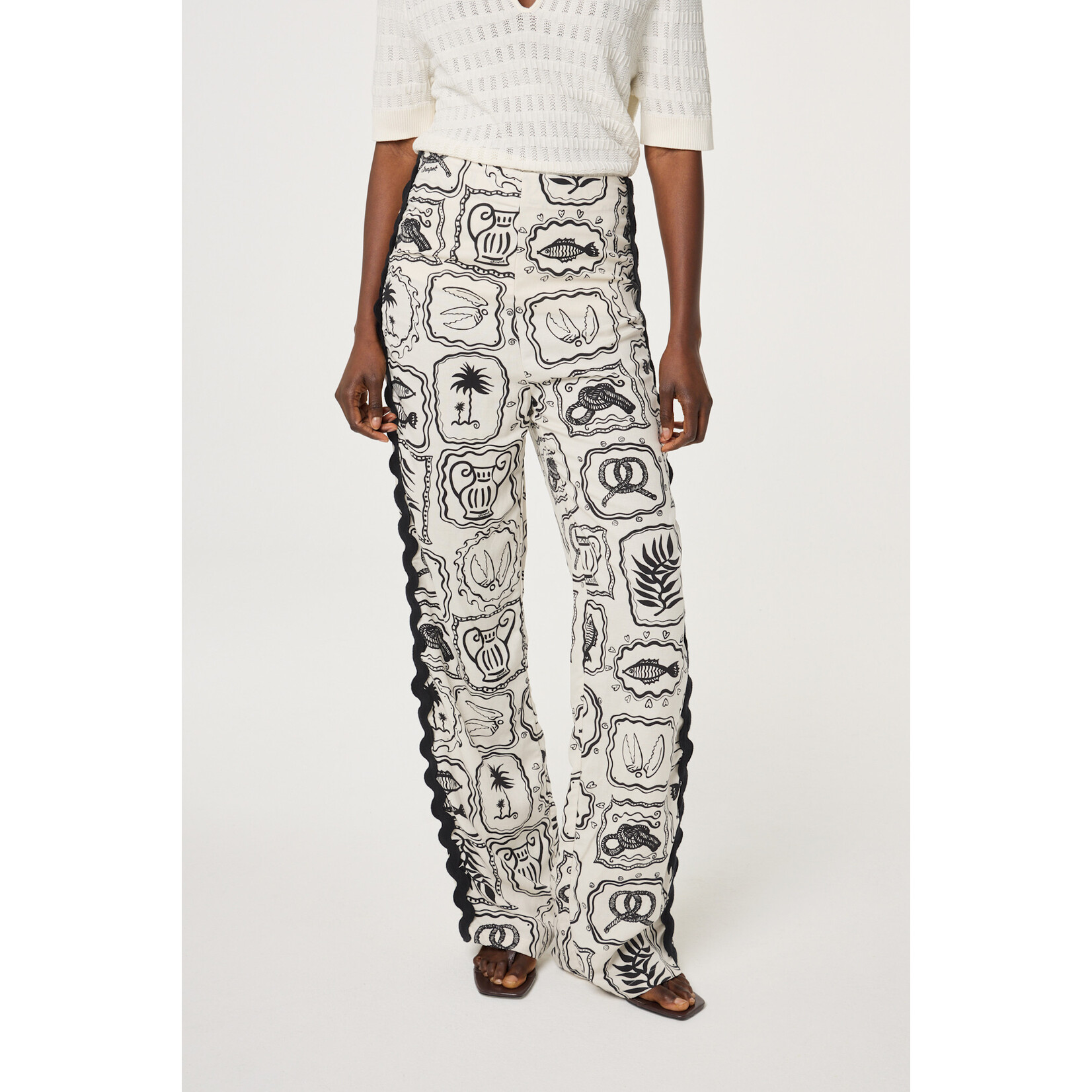 Fabienne Chapot Guicho trousers Cosy white/black