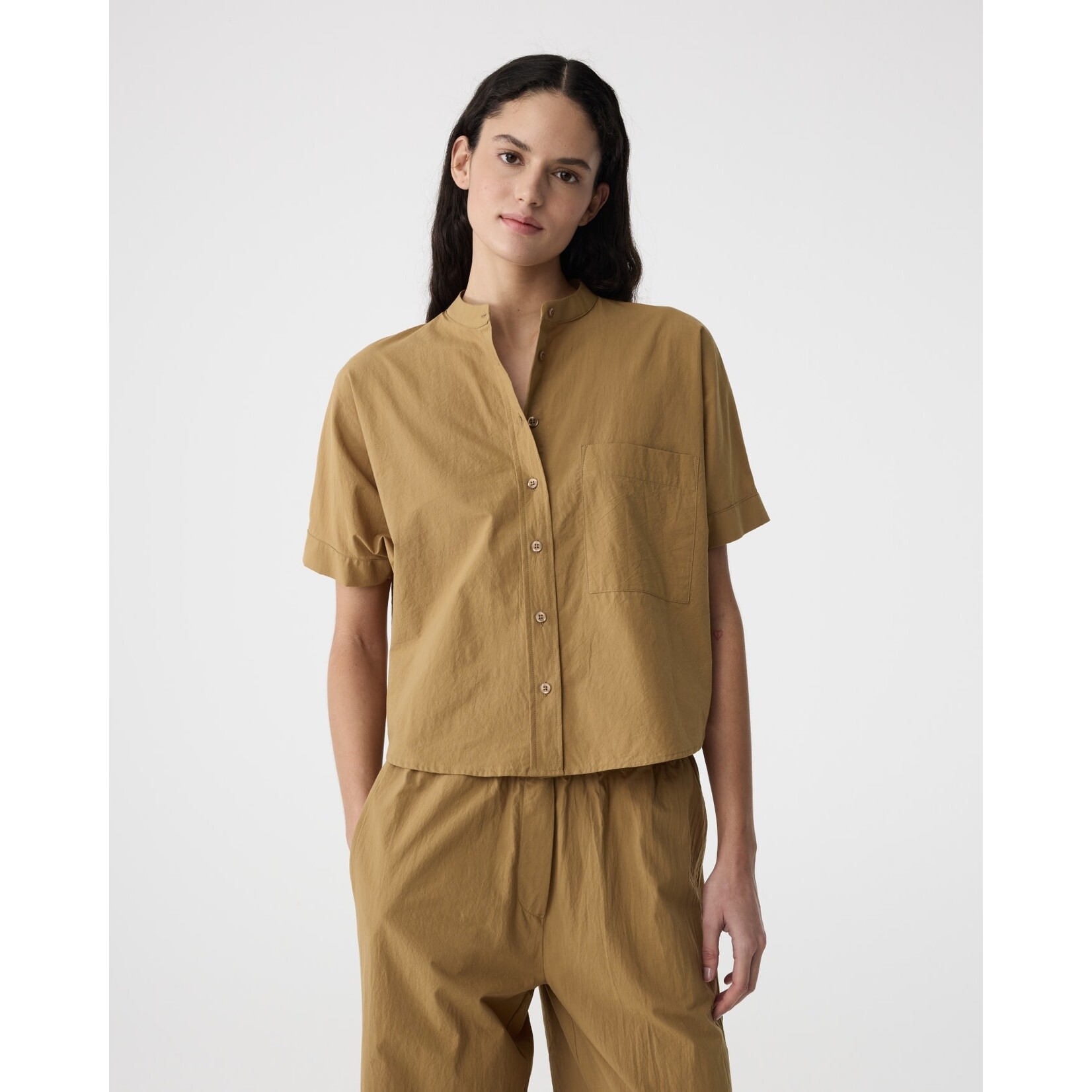 Knit-ted Shorty blouse Tabac