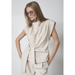 Co'couture Gitt pleat top Bone