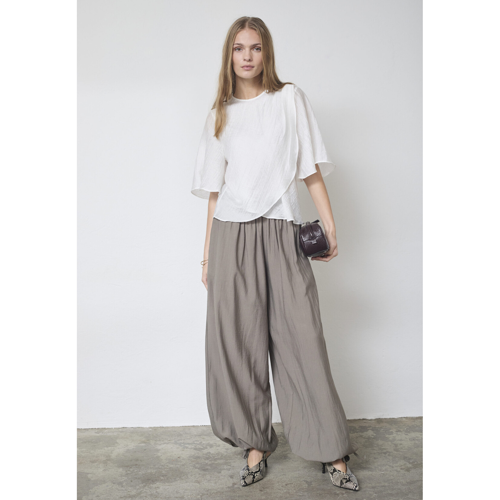 Co'couture Conny drape blouse White