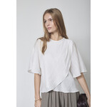 Co'couture Conny drape blouse White