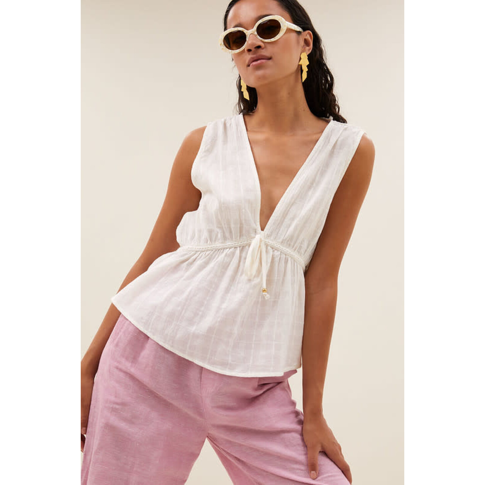 By-Bar Meryl dobby top Cloud white