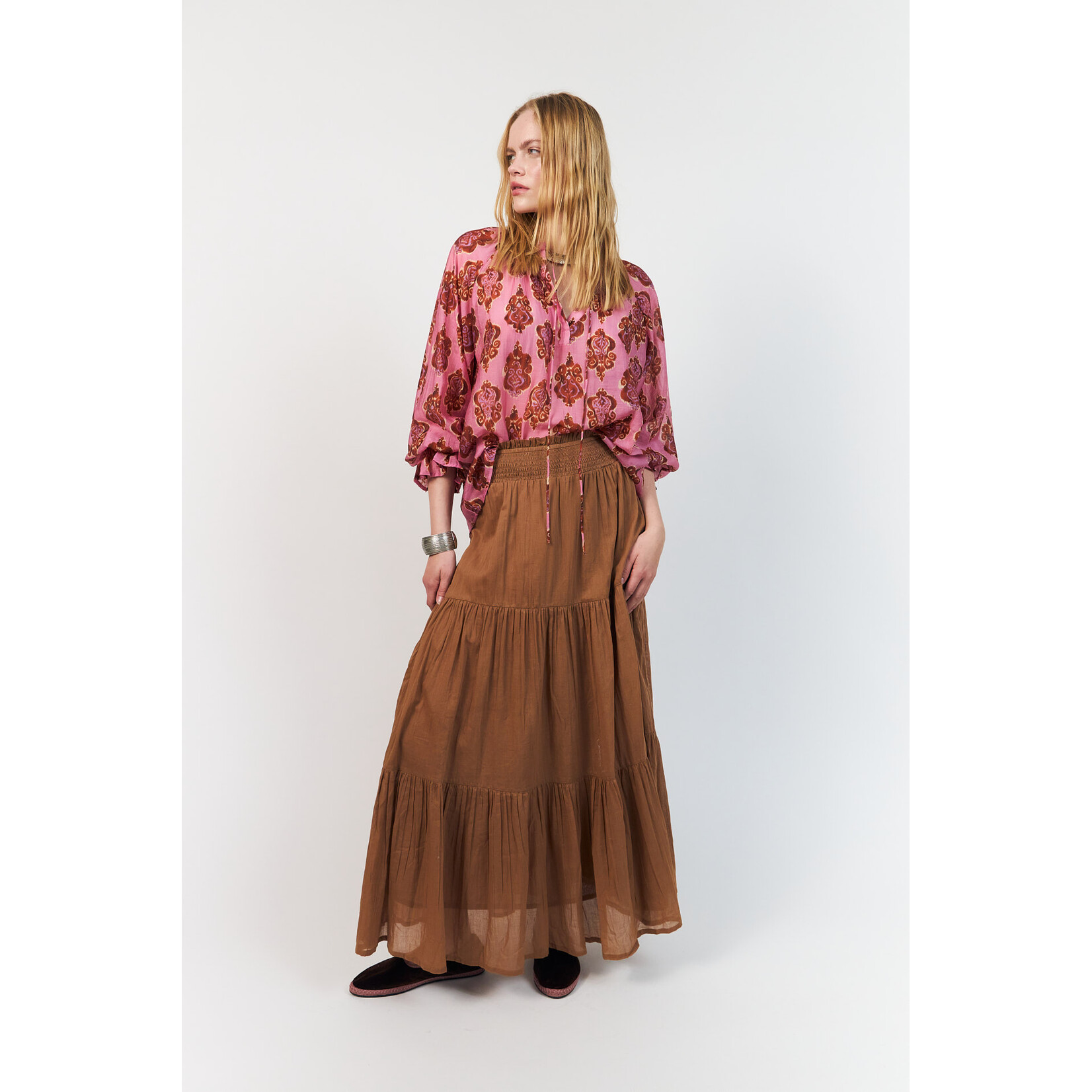 Lollys Laundry Diamond maxi skirt Camel