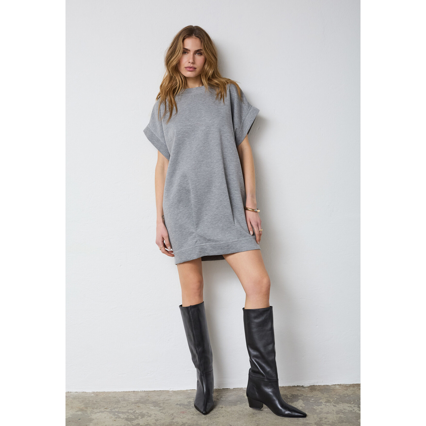Co'couture Lance sweat dress Grey melange