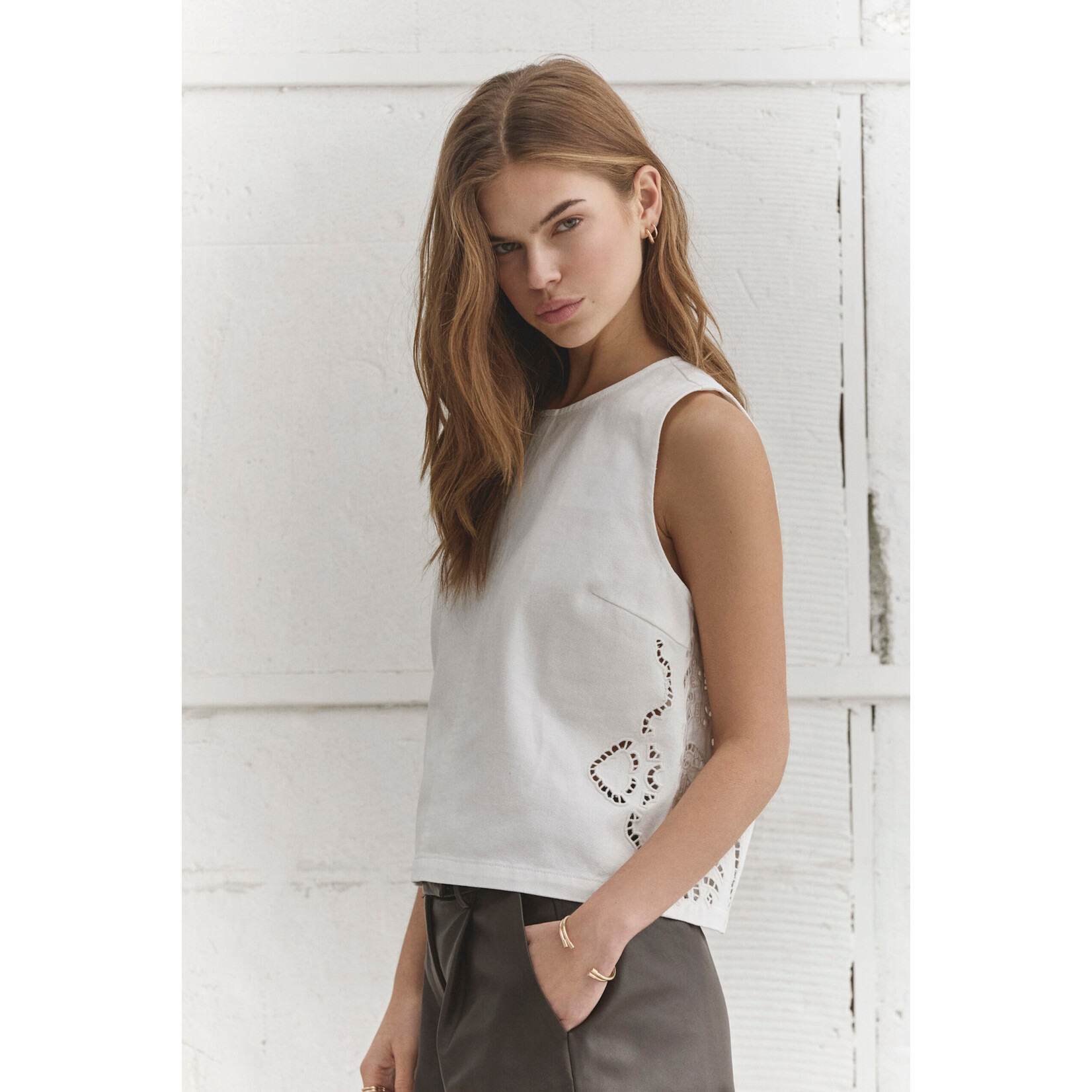 Co'couture Colette embroidery top Off white