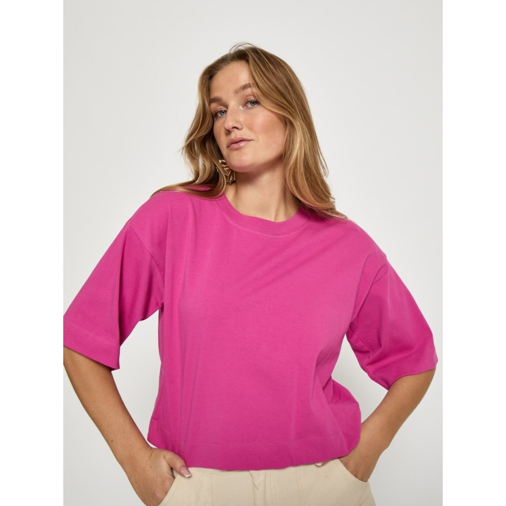 Minus Gamma cropped t-shirt Rose violet