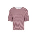 MSCH Jana tee stripe Egret / rhubarb