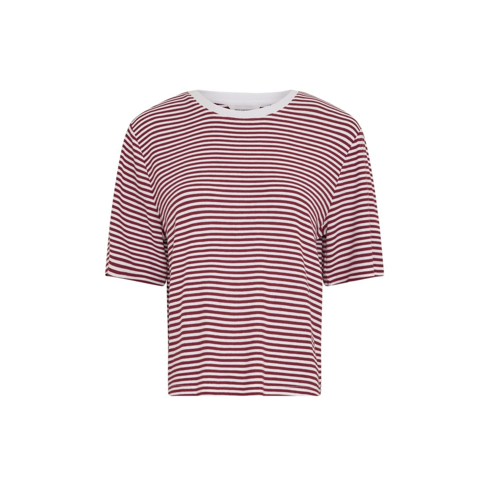 MSCH Jana tee stripe Egret / rhubarb